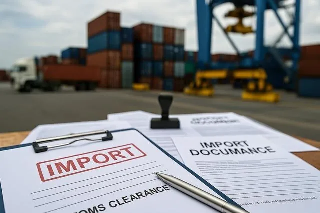 Import and customs clearance documents prepared for submission