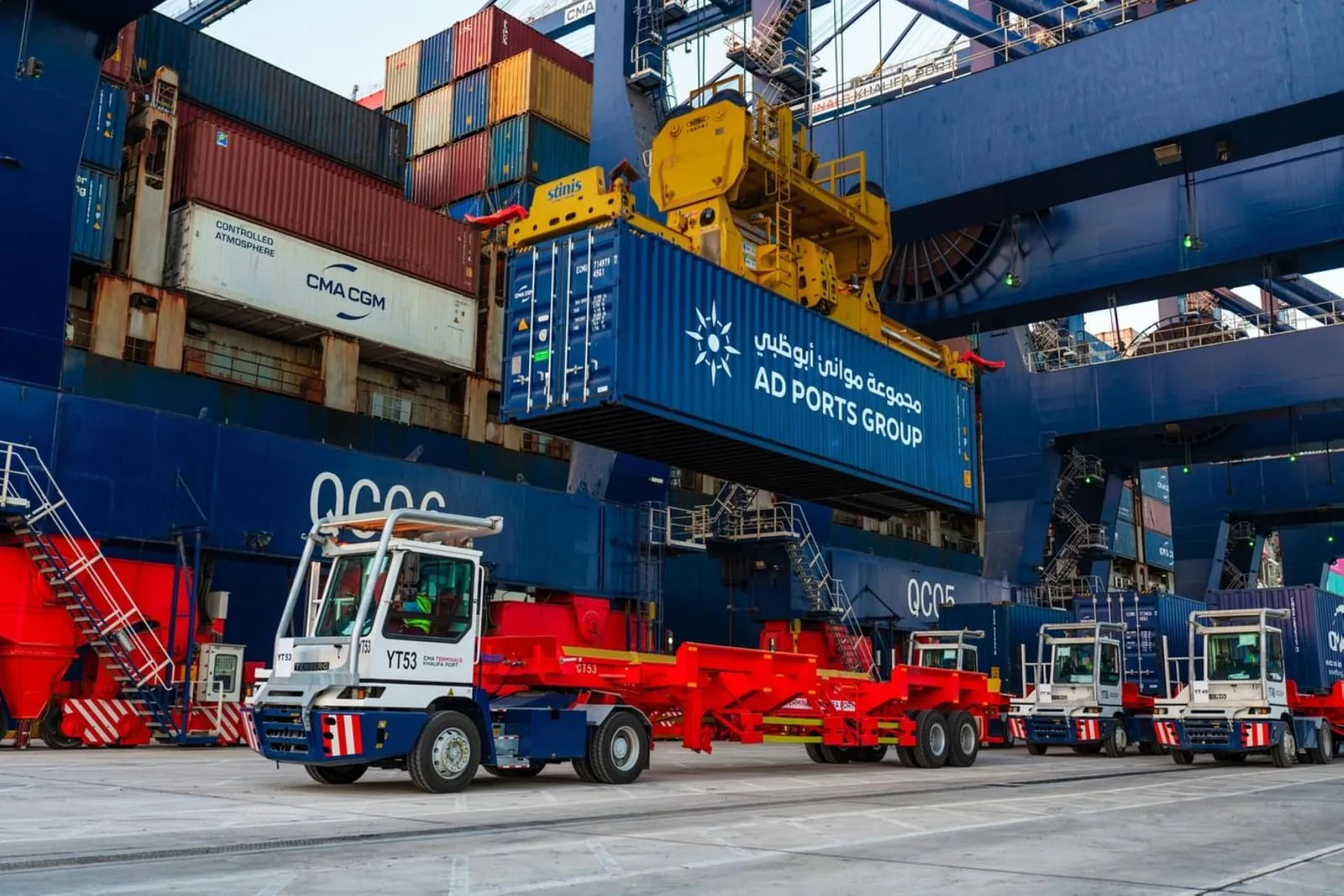 Container being loaded at a UAE port terminal